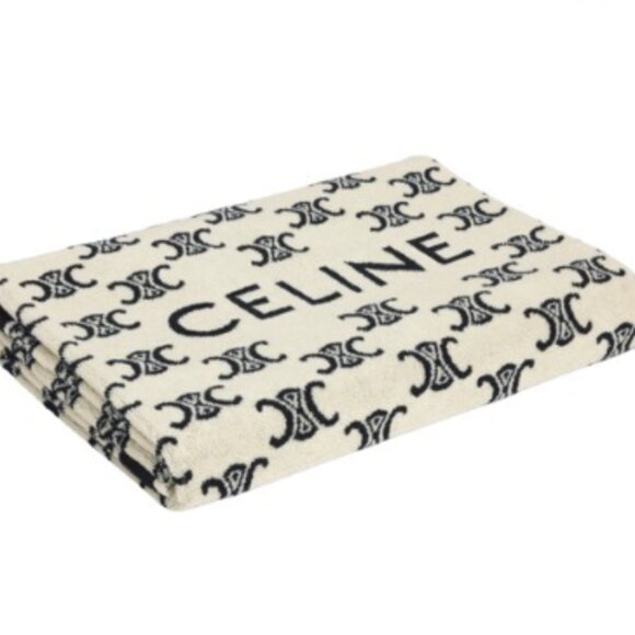 NWT CELINE Triomphe Cotton Beach Towel - Picture 1 of 5